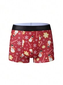 paquete de 5 calzoncillos tipo bóxer para hombre con estampado navideño