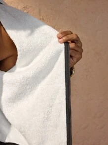 Forever 21 Men's Drop Shoulder Zip Up Drawstring Thermal Hoodie Fall/Winter - Black - View 4