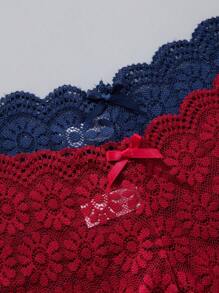 7 件套花卉蕾丝设计女式性感平角裤，多色内衣