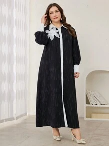 Modelyn New Women's Woven Colorblock Striped Dress, Plus Size Long Evening Dresses