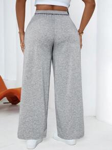 Maweii Calças largas femininas casuais plus size