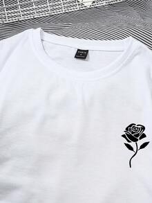 Manfinity Hypemode Áo thun nam cổ tròn tay ngắn họa tiết hoa thường ngày - Nhiều màu - Xem 3