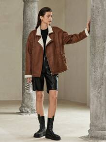 Aveloria New Windproof Warm Super Cool Vintage American Style Personalized Street Leather Jacket - Bronze - View 5