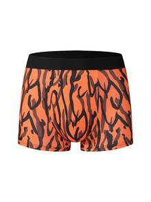 4pcs Men's Comfortable Soft Allover Print Stretchy Boxer Briefs - Multicolor - View 3