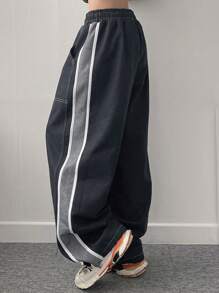 DAZY Quần Jeans Denim Chắp Vá Màu Thể Thao Cho Nữ - Màu xanh lam - Xem 5