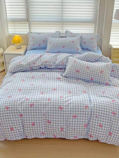 2/3 件套羽绒被套，床上用品，舒适抗起球床上用品套装，柔软透气羽绒被套，花卉印花图案棉被套，适合单人床、全尺寸特大号双人床、大号双人床、所有尺寸床，适合所有季节，情人节床上用品，卧室宿舍简约风格装饰，可机洗，秋季装饰，秋季装饰，房间装饰