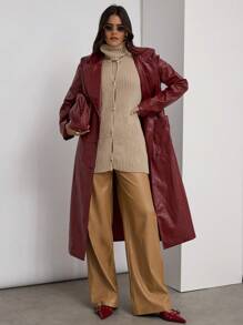 COSMINA Damen Set mit schlichter, langärmeliger, minimalistischer Jacke und ärmellosem Oberteil mit hohem Kragen - Khaki - Übersicht 4