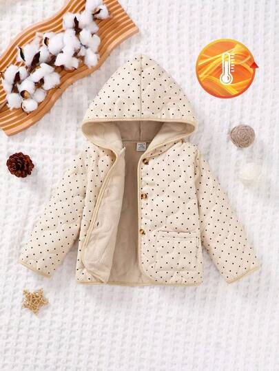 SHEIN 女宝宝可爱圆点印花长袖夹克