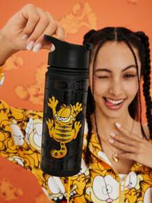 GARFIELD | SHEIN Termo aislado con estampado de dibujos animados y letras - Negro - Ver 5