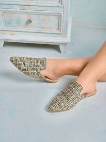 CUCCOO CURVES 宽松款女式休闲一脚蹬穆勒平底鞋，基本款通勤轻便乐福鞋，加大码 - 彩色 - 查看 8