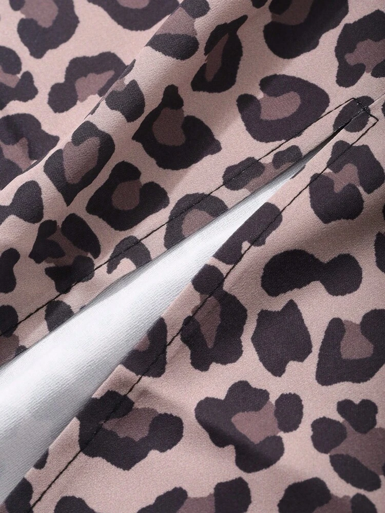 New Arrival Autumn Leopard Print Elastic Waist Skirt For Women Cheetah Print