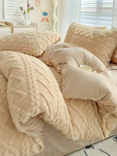 مجموعة غطاء لحاف فراء ناعمة 3 قطع - مجموعة غطاء لحاف من الريش والفرو الصناعي ، غطاء لحاف واحد مع سوستة وغطائين للوسائد ، بدون لحاف ، مقاس توين ، فل ، كينج ، كوين