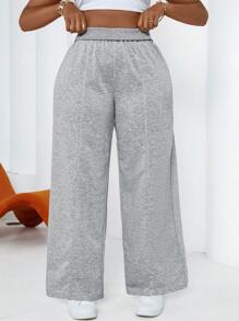 Maweii Calças largas femininas casuais plus size
