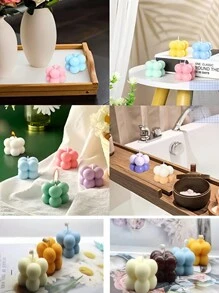 1PC Exquisite Magic Cube Candle Mold Christmas For Holiday Gift Giving - White - View 3