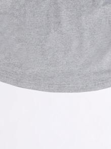 INAWLY Áo thun nữ tay ngắn in hình mèo đen hoạt hình cỡ lớn, áo phông họa tiết mùa hè cho nữ - Xám - Xem 4