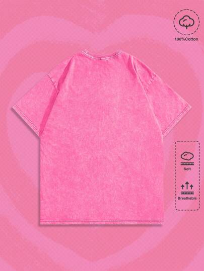 The Powerpuff Girls | ROMWE Camiseta de cuello redondo con estampado de dibujos animados para hombres, escuela