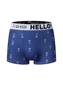 Quần lót nam cạp chun in chữ 4 món - Nhiều màu - Xem 4