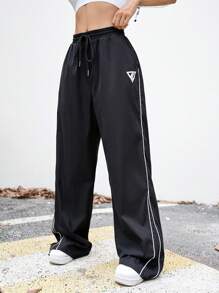 Manfinity Unisex Unisex Woven Mid-Rise Drawstring Straight-Leg Pants
