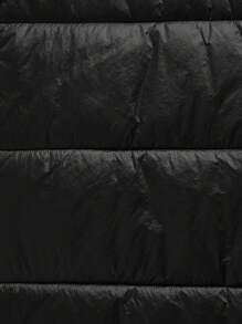 Flirla Cappotto imbottito con colletto alto, cappuccio, maniche lunghe, con cintura, tasche con zip, colore nero, abbigliamento invernale casual