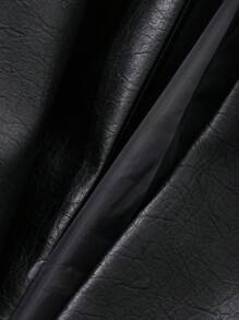 DAZY 男士秋季纯黑色皮夹克/外套