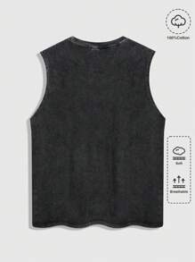 ROMWE MEN Street Life Men's Snowflake Patterned Knitted Tank Top, School