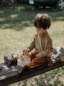 SHEIN 2pcs Cute Long Sleeve Top And Long Pants Set, Casual Style For Babies, Autumn/Winter - Multicolor - View 7