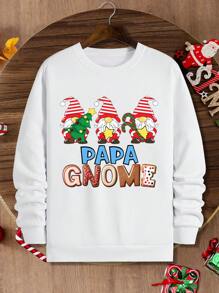 Family Matching Christmas Themed Sweatshirts, Casual Crewneck Long Sleeve Printed With Santa Claus, Christmas Tree, Snowman Patterns, Stylish Winter Holiday Outfits For Family Gathering, Party, Travel - White - View 5