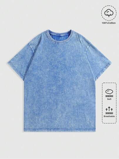 Street Life T-shirt ample et décontracté à col rond pour homme, manches courtes, pour l'été et l'école