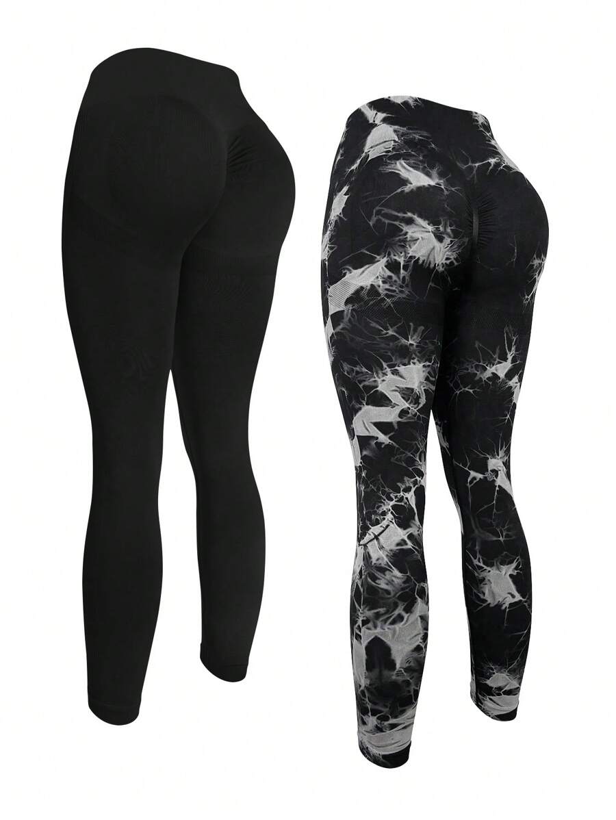 Easithlete Women Slim Fit Yoga Leggings, Casual Daily Wear - Multicolor - View 1