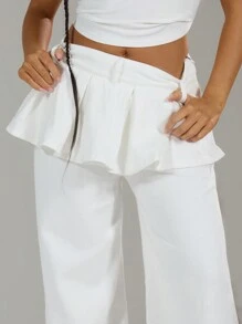 MUSERA 分层褶皱二合一牛仔裤 春季 90 年代 可爱 性感 夏季