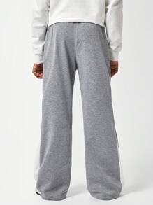 SHEIN Teenage Boys Fashionable Patchwork Loose Straight Sweatpants
