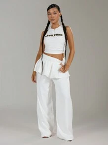 MUSERA 分层褶皱二合一牛仔裤 春季 90 年代 可爱 性感 夏季