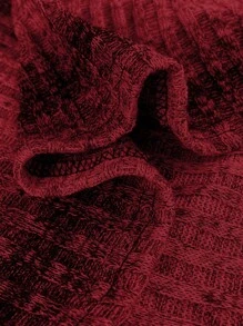 SHEIN LUNE 1pc Women's New Ribbed Fleece Ribbed Warm And Comfy Regular Jacket - Red - View 6