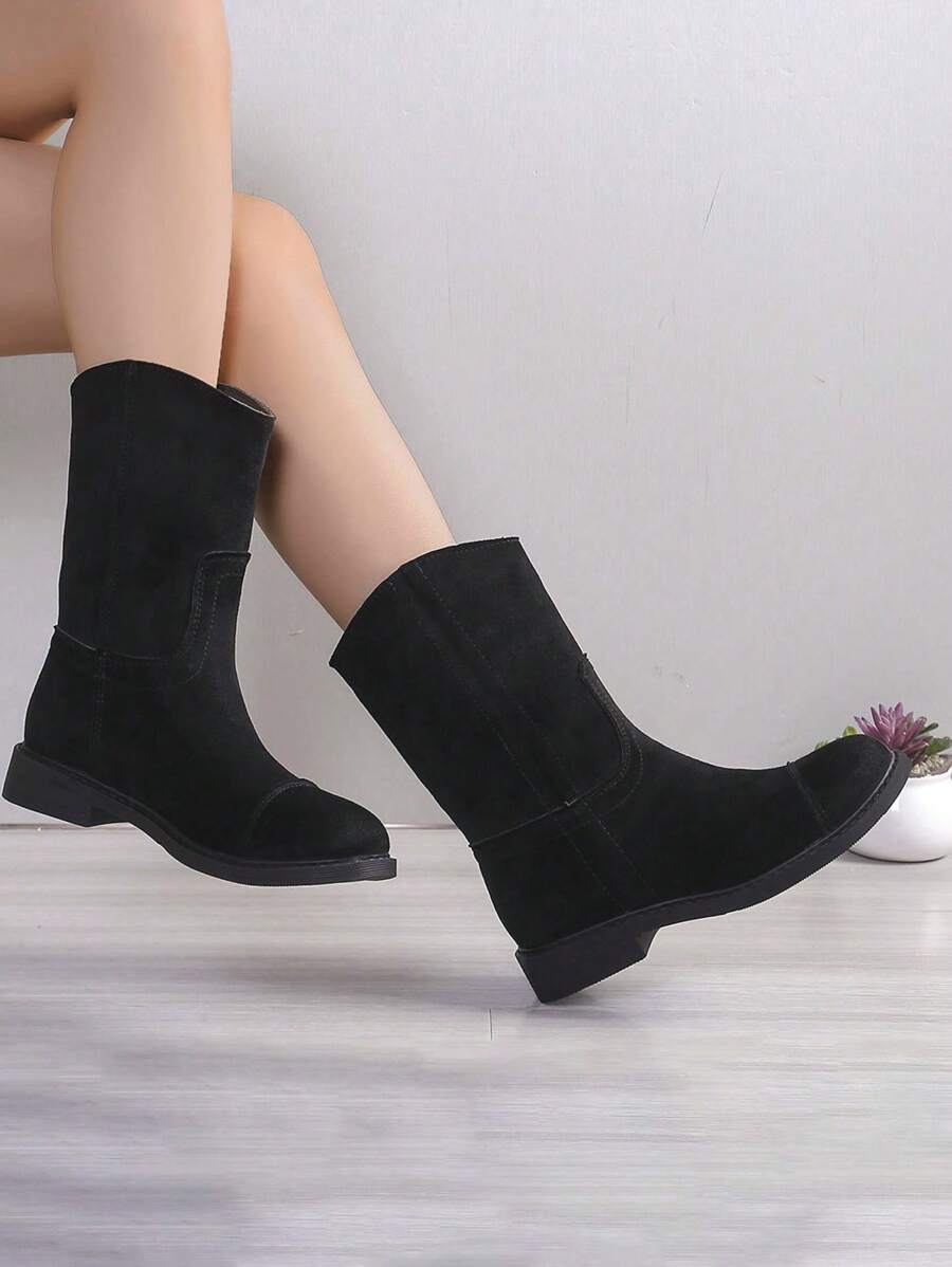 1 Pair Girls Fashion Casual Boots For Teens, Spring/Autumn - Black - View 1