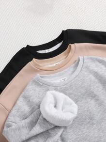 Tween Girls Relaxed Fit Crew Neck Pullover Fleece Sweatshirt, Comfortable Soft Multi-Pack - Multicolor - View 4