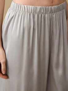 Ocili Quần dài lưng thun co giãn màu trơn cho nữ - Xám - Xem 4