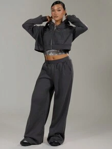 MUSERA Casual Wide Leg Elastic Waist Sweatpants For Airport Spring Summer Cute Casual Graduation,Back To School Outfits,Graduation,Teacher Outfits For Women,Back To School