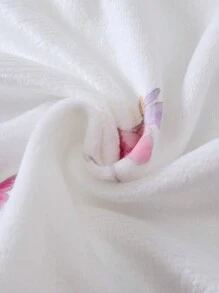 Young Girl Dancing Girl Ruffle Hem Home Wear Set - White - View 3