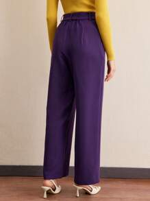 BizChic Pantalon de costume vintage élégant violet, leggings, pour soirée, bureau, convient pour le printemps, l'été, Thanksgiving, Noël - Prune - Voir 10