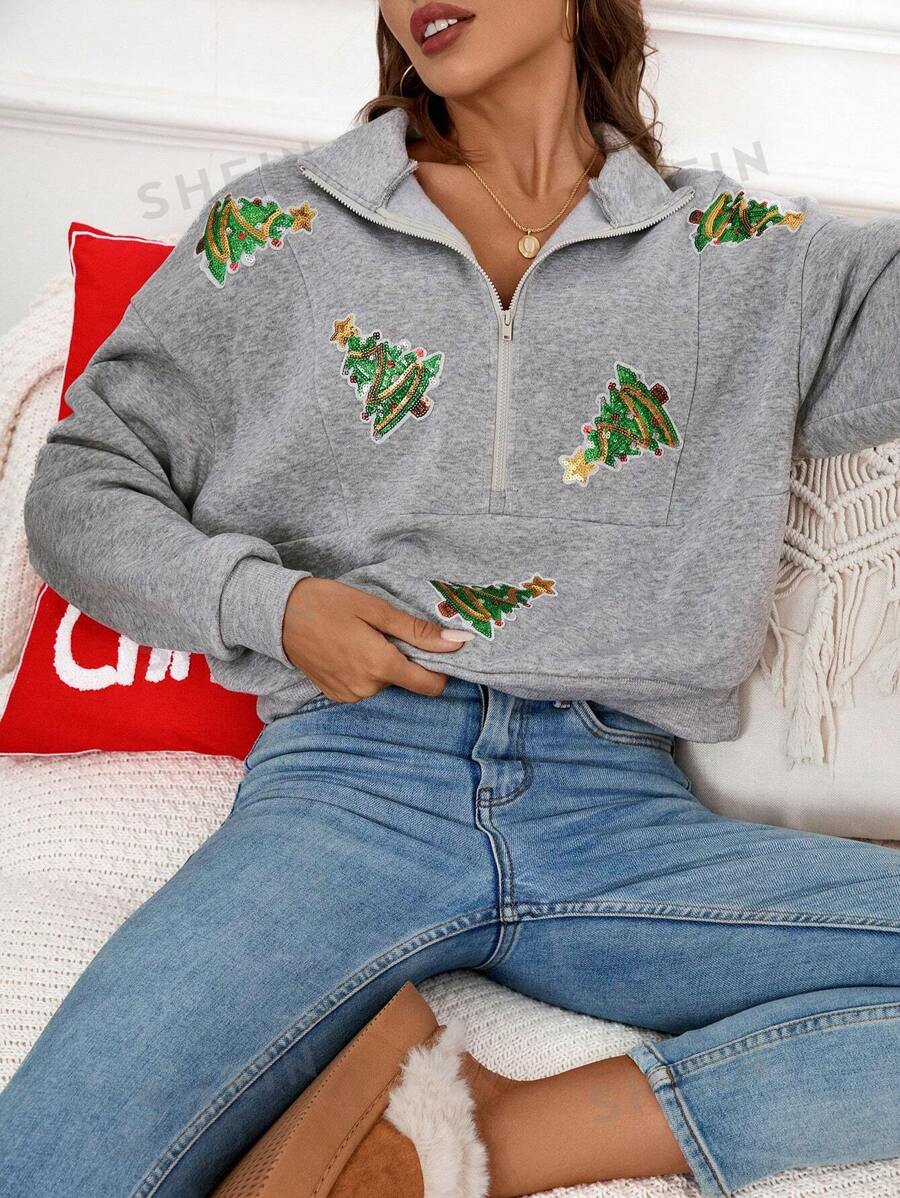 SHEIN LUNE Sudaderas de mujer navideñas