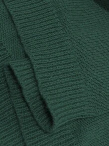 EMERY ROSE Plus Size Casual Floral Pattern Stand Collar Sweater, Autumn/Winter Knit Pullover Fall Outfit