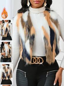 SHEIN Lady Chaquetas en bloques de color talla grande para mujer Año Nuevo