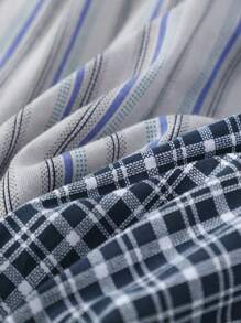 2pcs/Set Men's Plaid Boxers, Loose High Waist Summer Shorts, Plus Size - Multicolor - View 4