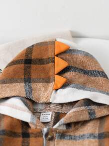 Baby Boys Colorful Checkered Pattern Splice Design Casual Outfit, Suitable For Autumn/Winter - Multicolor - View 3