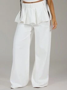 MUSERA 分层褶皱二合一牛仔裤 春季 90 年代 可爱 性感 夏季