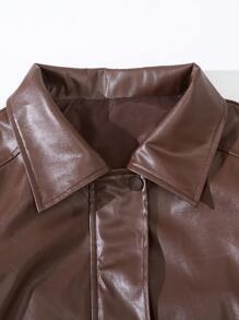 Teenage Boy Street Style PU Leather Biker Jacket, Suitable For Party, Autumn/Winter