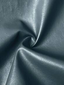 Slaydiva Chaqueta de mujer de manga larga con bolsillo, de piel sintética (PU), relajada, para otoño/invierno 2024 - B - Verde - Ver 8