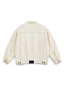 NEON BLANC Chaqueta de manga larga de denim blanco para hombre, estilo urbano
