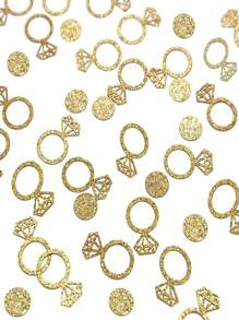 1 包环形抛洒五彩纸屑，现代闪光细节抛洒装饰，适用于婚礼情人节、情人节婚礼、生日 - 金色 - 查看 4