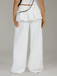 MUSERA 分层褶皱二合一牛仔裤 春季 90 年代 可爱 性感 夏季